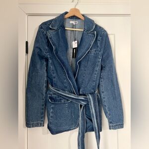 NWT Fashion Nova Denim Two-Piece Set – Blazer & Wide Leg Pants